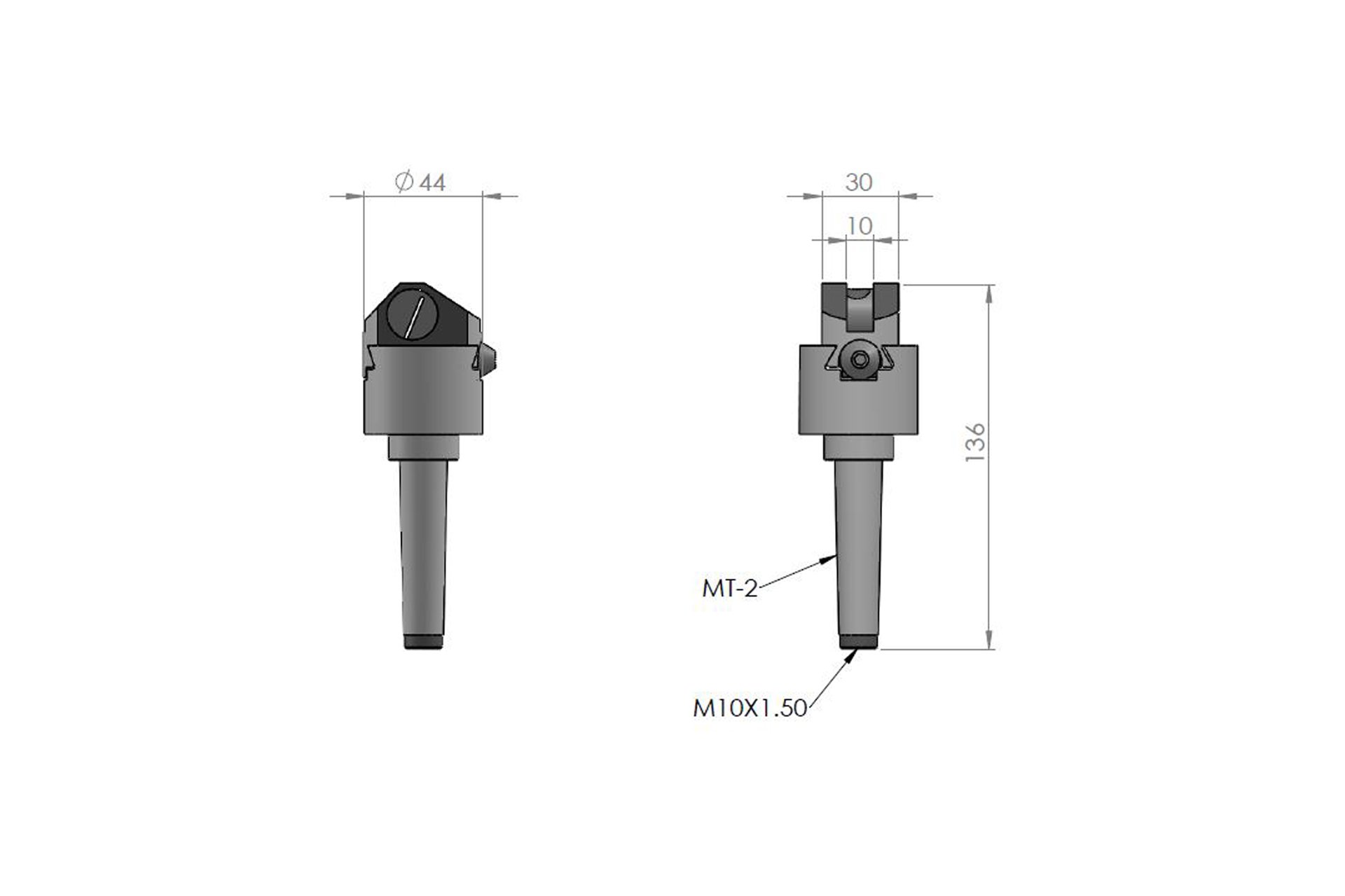 Bohr- / Ausdrehkopf mit HSS-Einsatz MK2 / M10