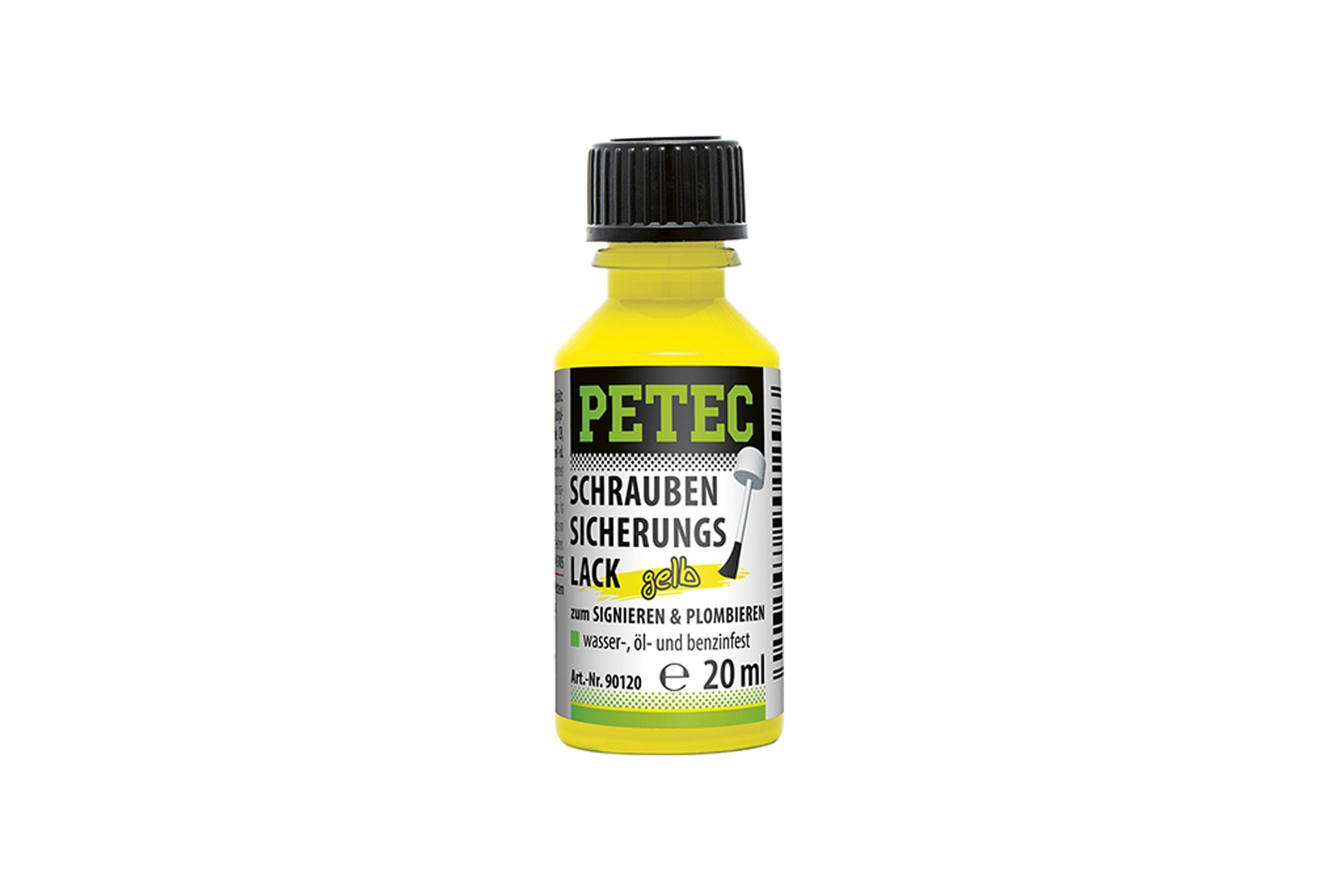 PETEC Schraubensicherungslack, gelb, 20 ml