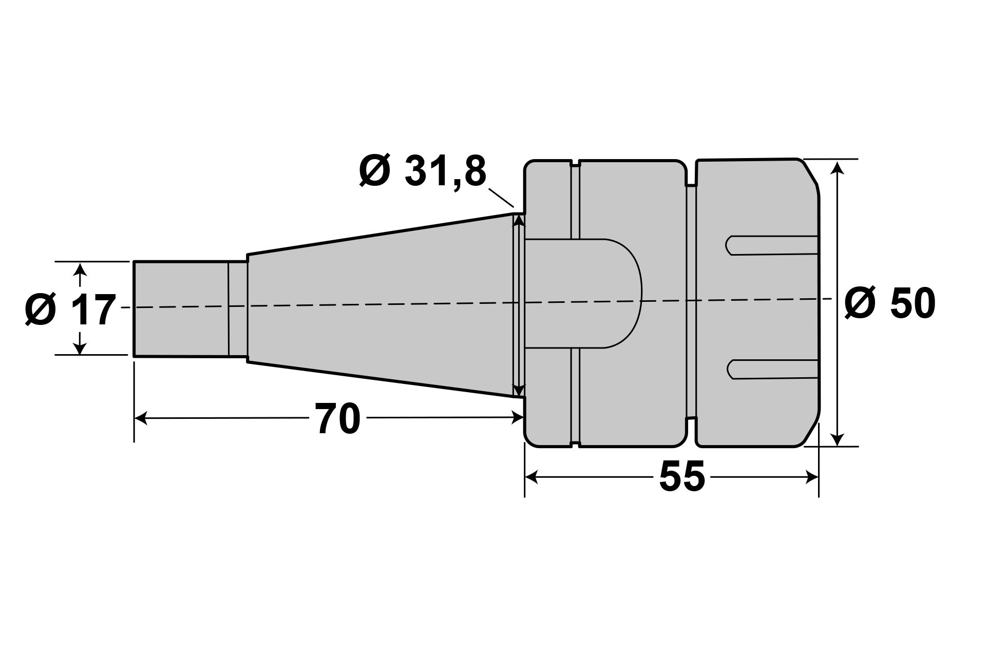 Präzisions-Spannzangenfutter SK30 (DIN 2080) / M12 für ER32