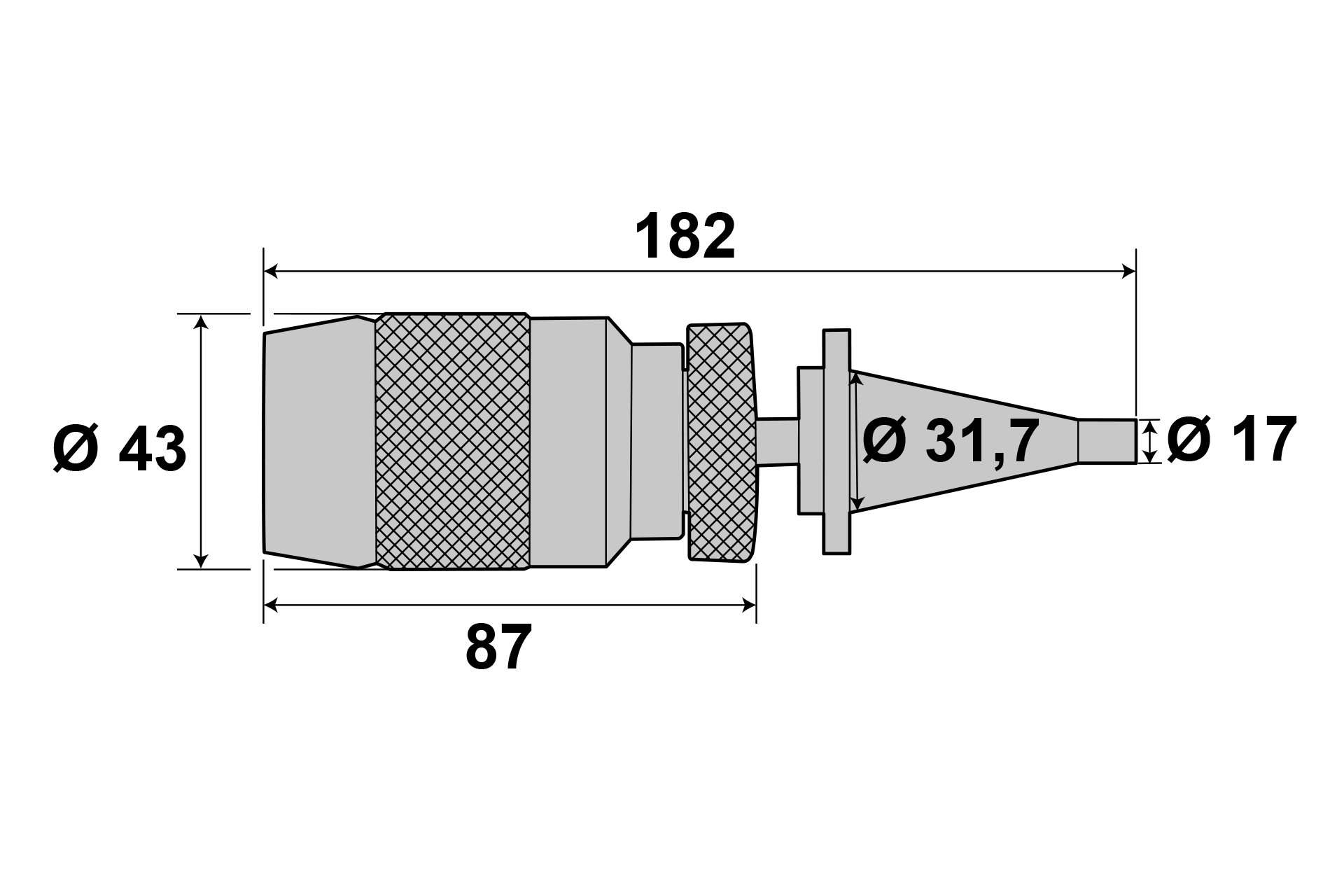 Schnellspann-Bohrfutter 1-13 mm + Kegeldorn SK30 / M12 / B16