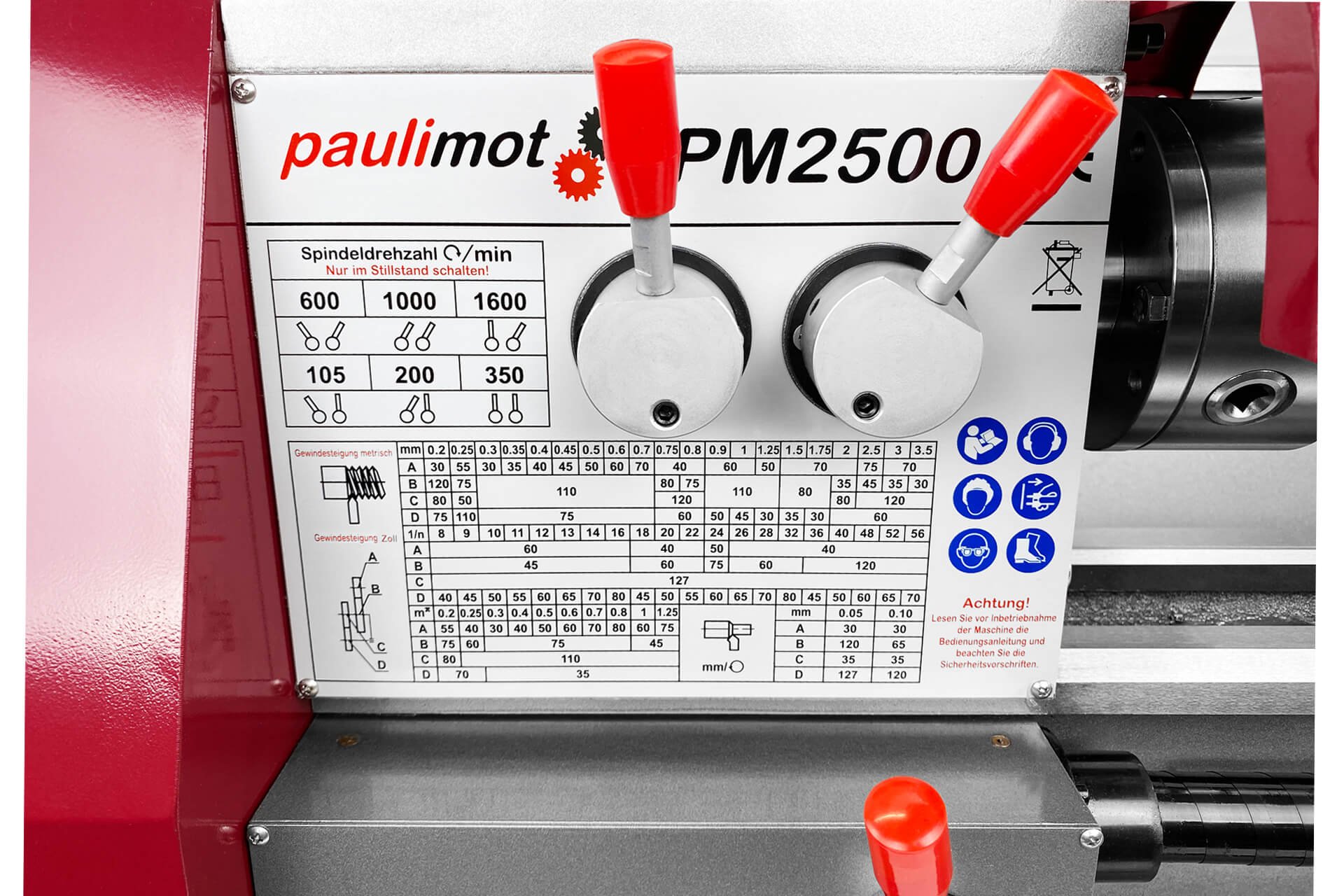 Drehmaschine PM2500 mit 400 Volt Motor und Messsystem