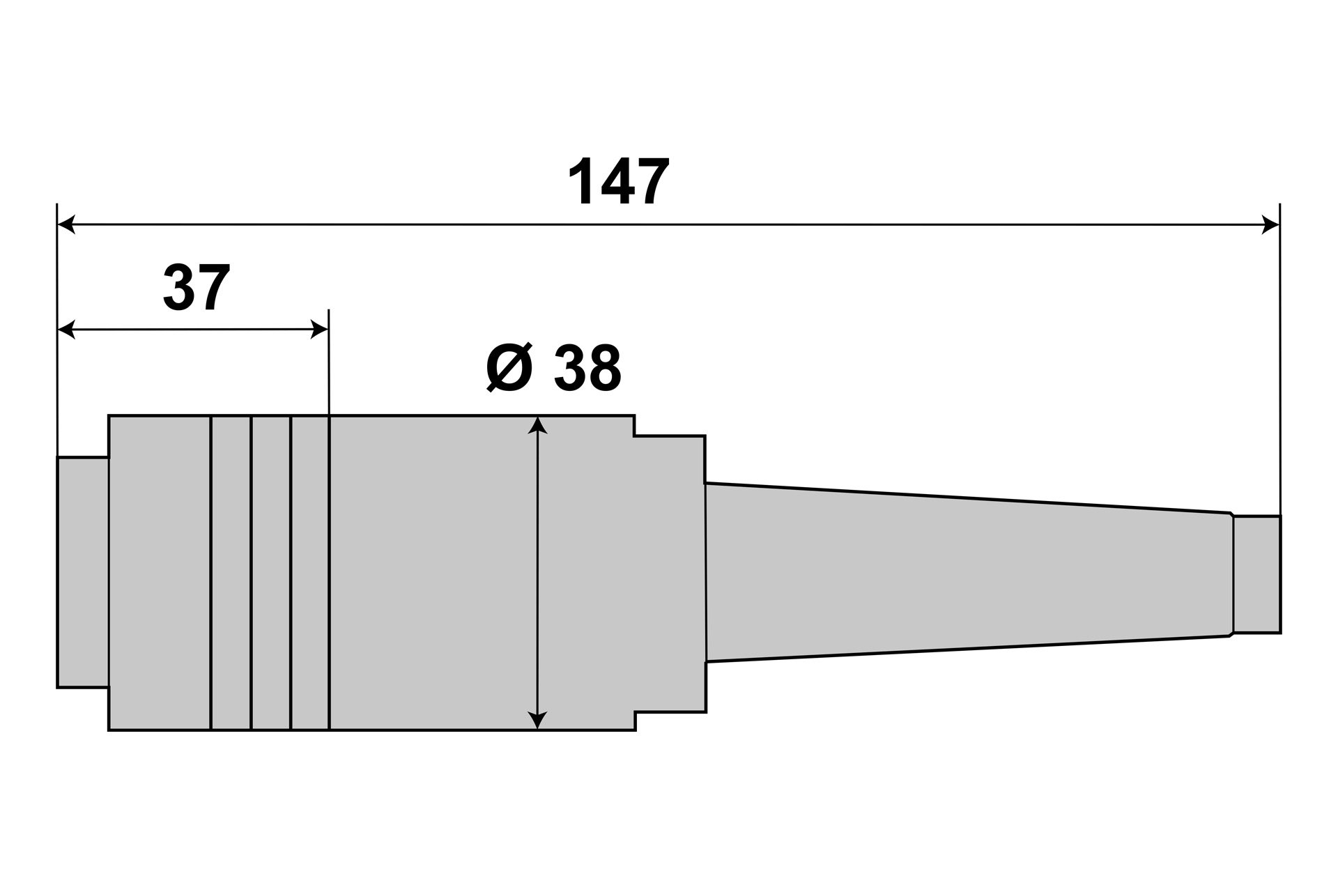Aufsteck-Fräsdorn 22 mm MK2 / M10