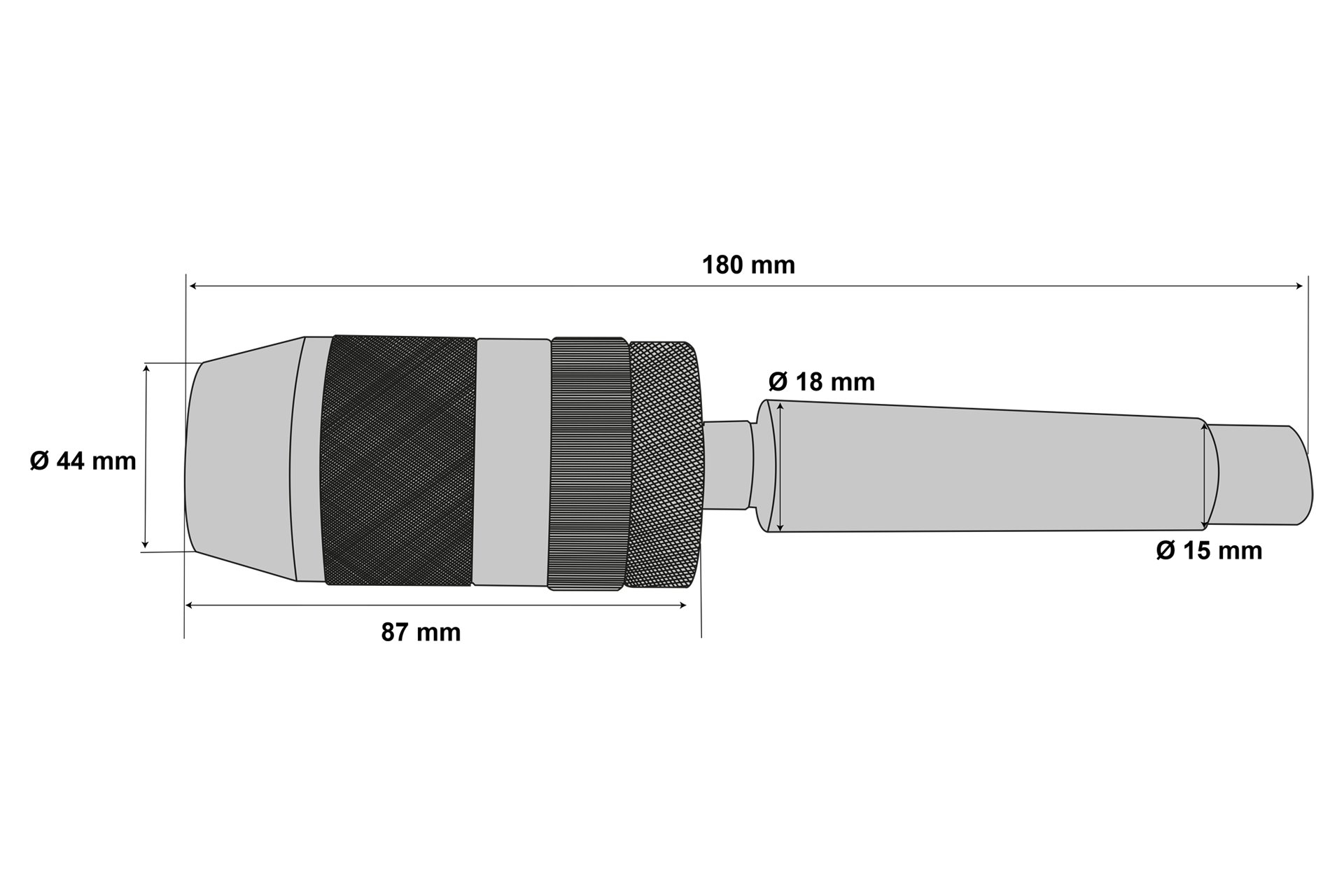 Schnellspann-Bohrfutter für Rechts- und Linkslauf 1 - 13 mm MK3