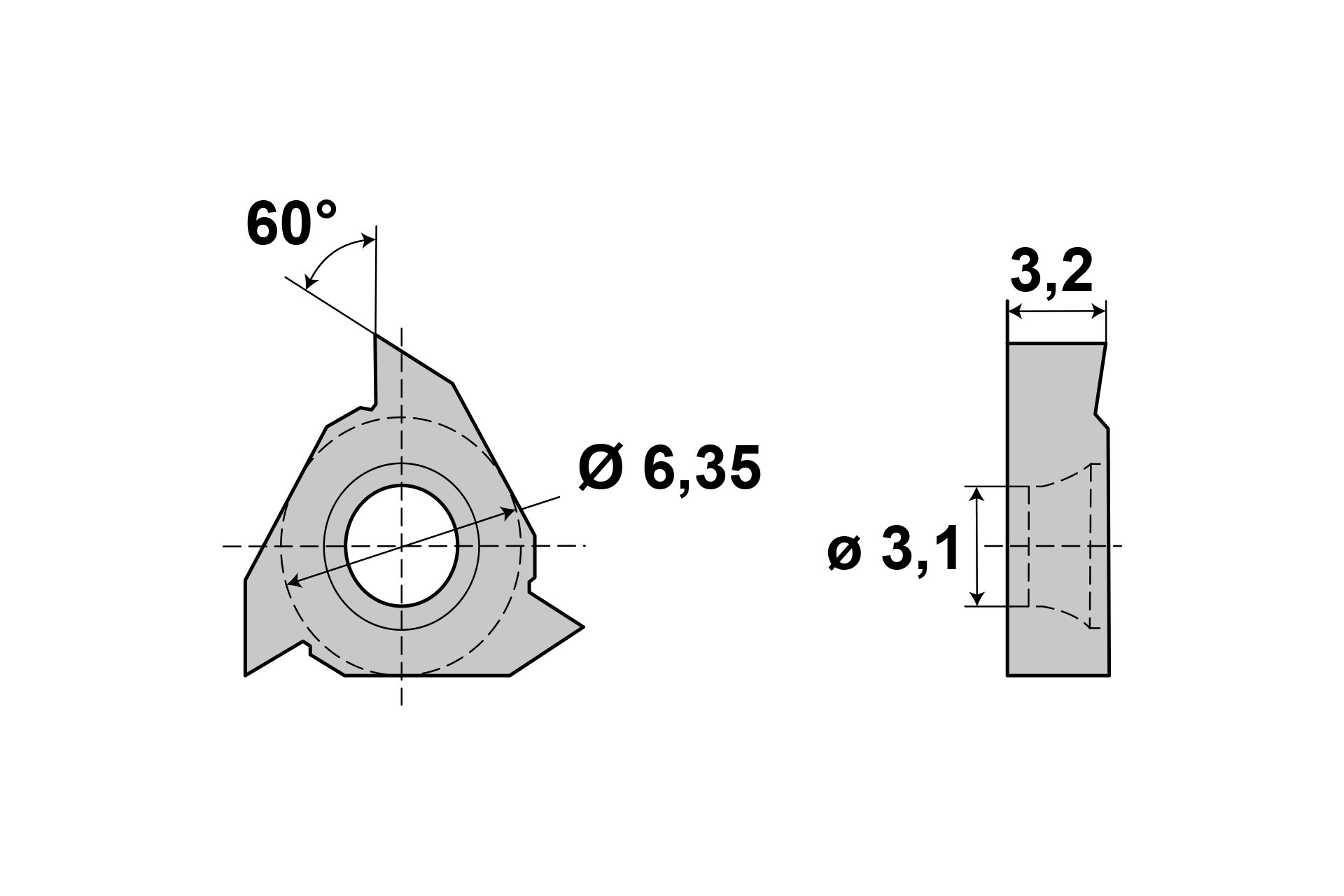 HM Wendeschneidplatte 11IR A60-FY01-A, poliert