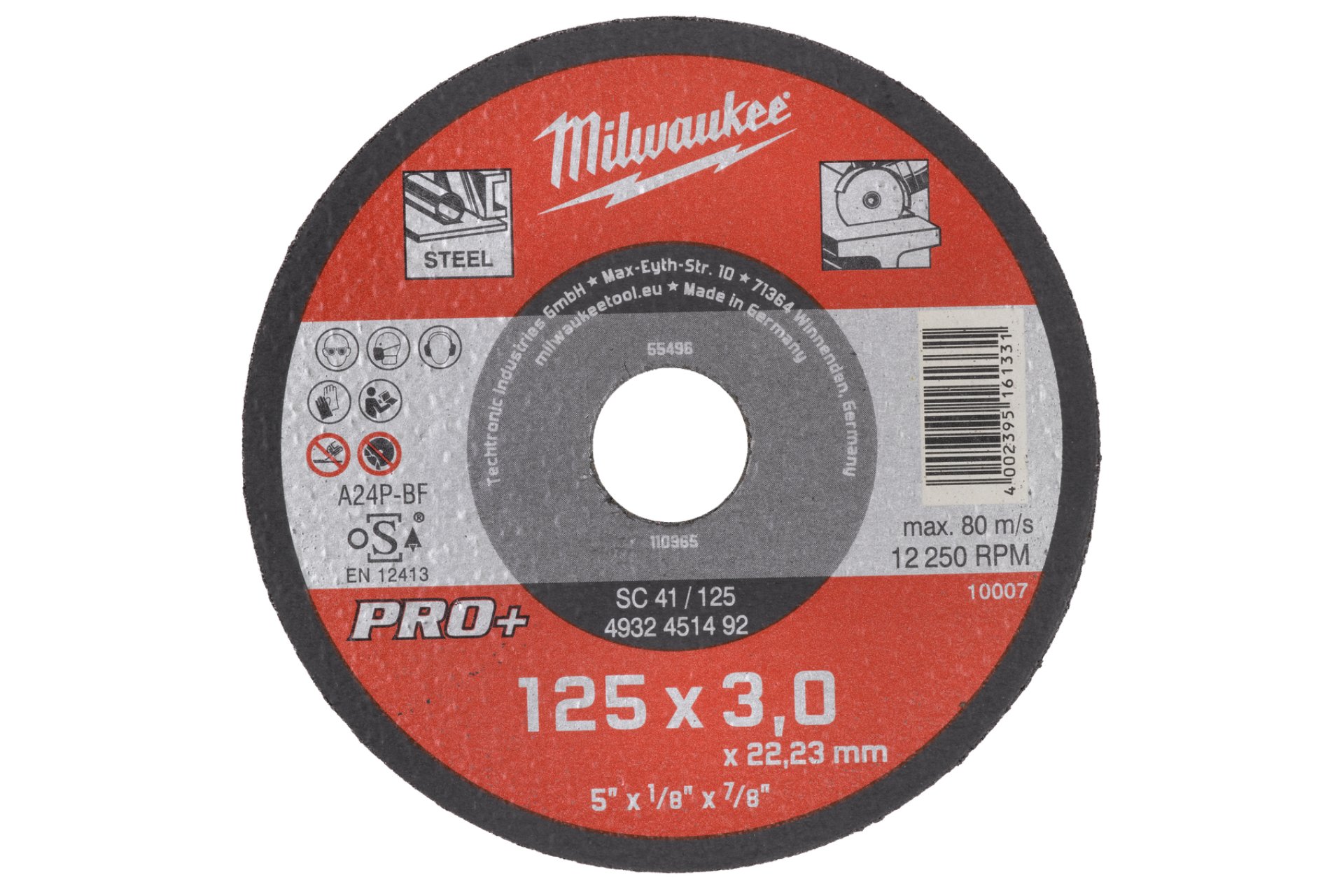 Milwaukee Metalltrennscheibe PRO+ 125 mm