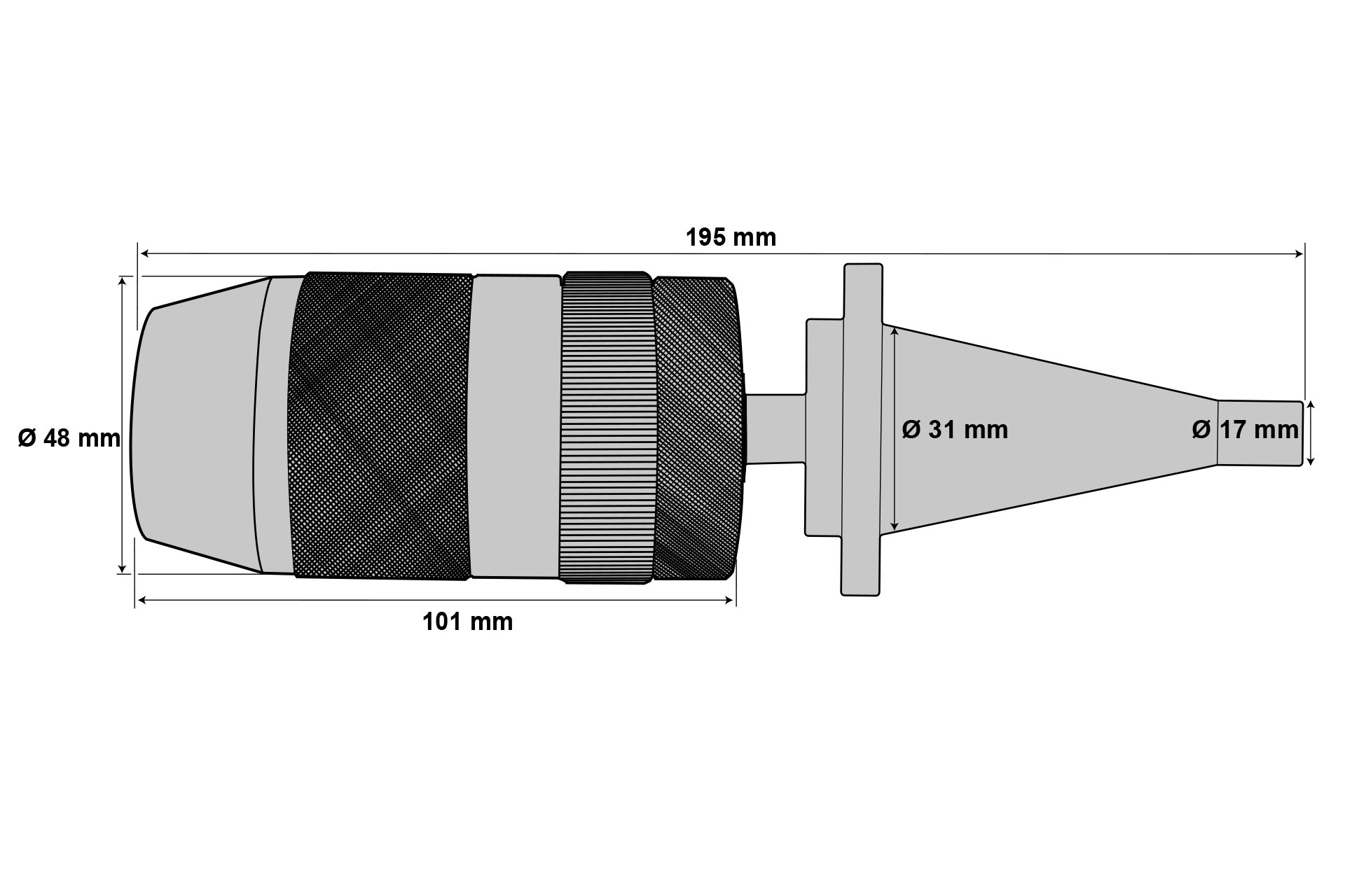 Schnellspann-Bohrfutter für Rechts- und Linkslauf 1 - 16 mm SK30 / M12