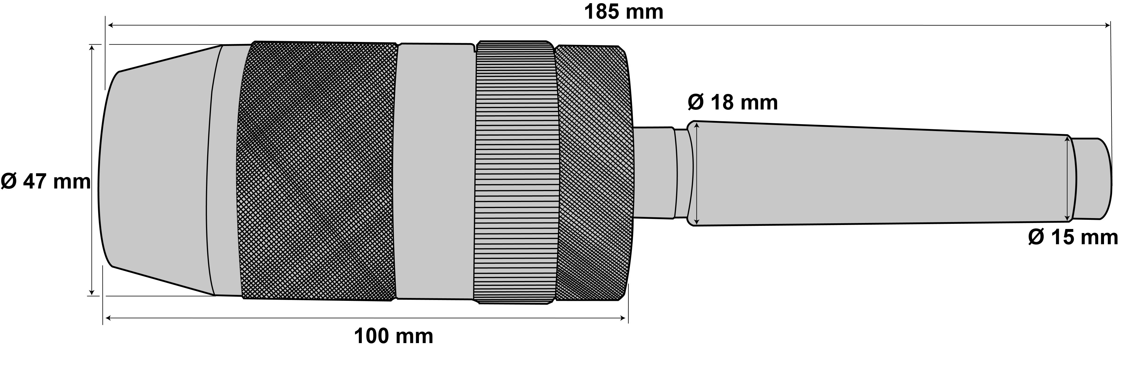 Schnellspann-Bohrfutter für Rechts- und Linkslauf 1 - 16 mm MK2 / M10