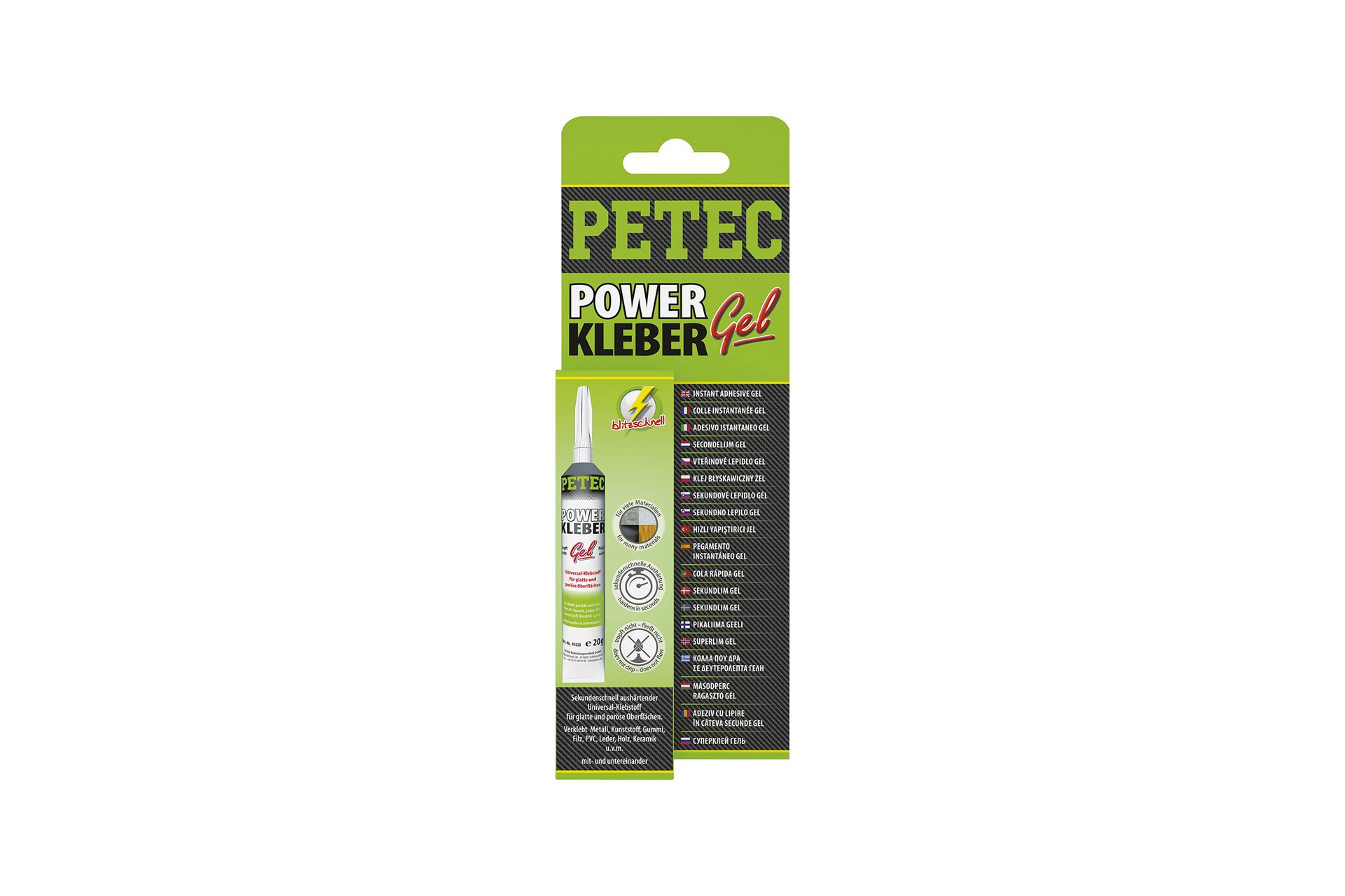 PETEC Power Kleber Gel Sekundenklebstoff, 20 g
