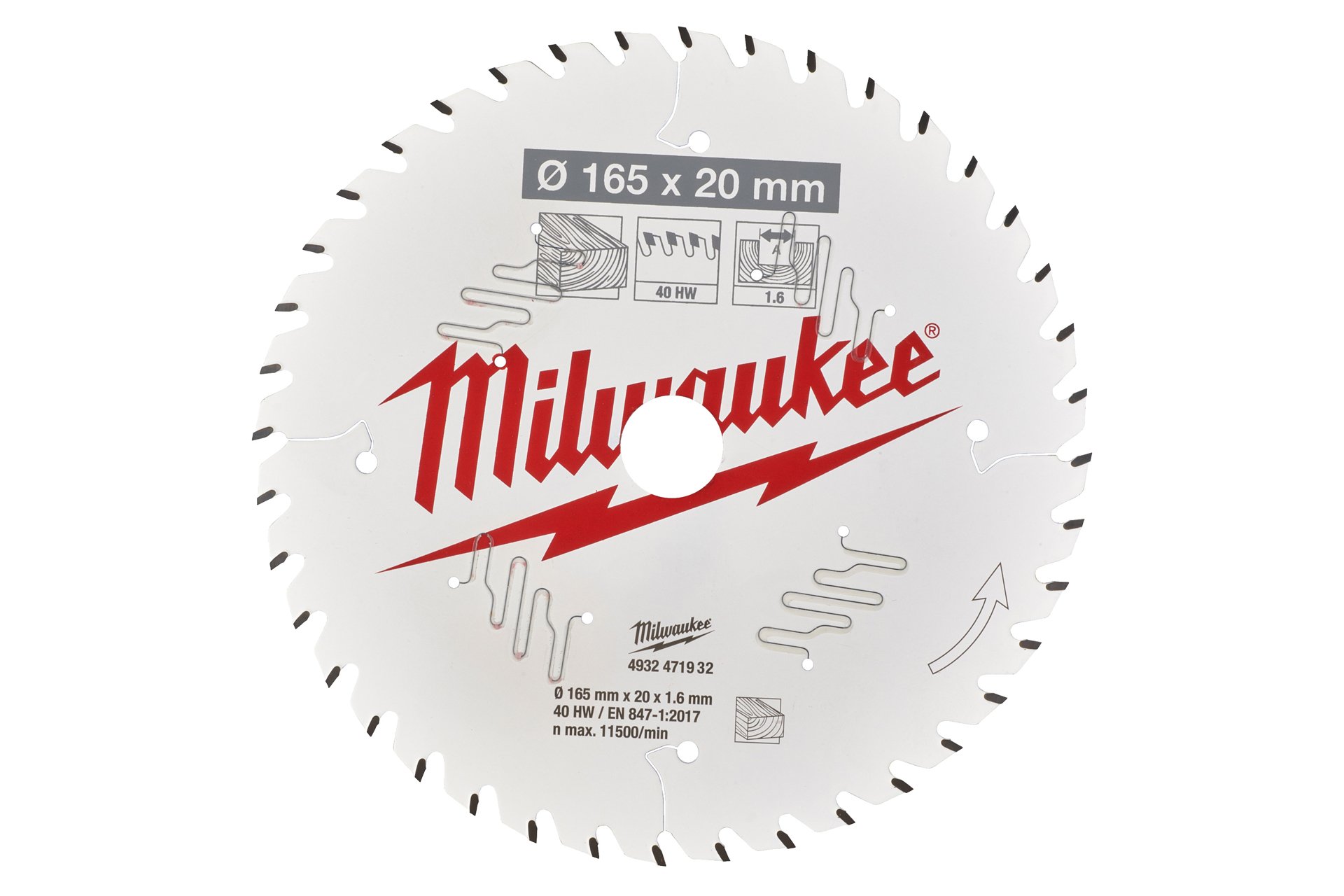 Milwaukee Kreissägeblatt Ø 165 mm, 40 Zähne