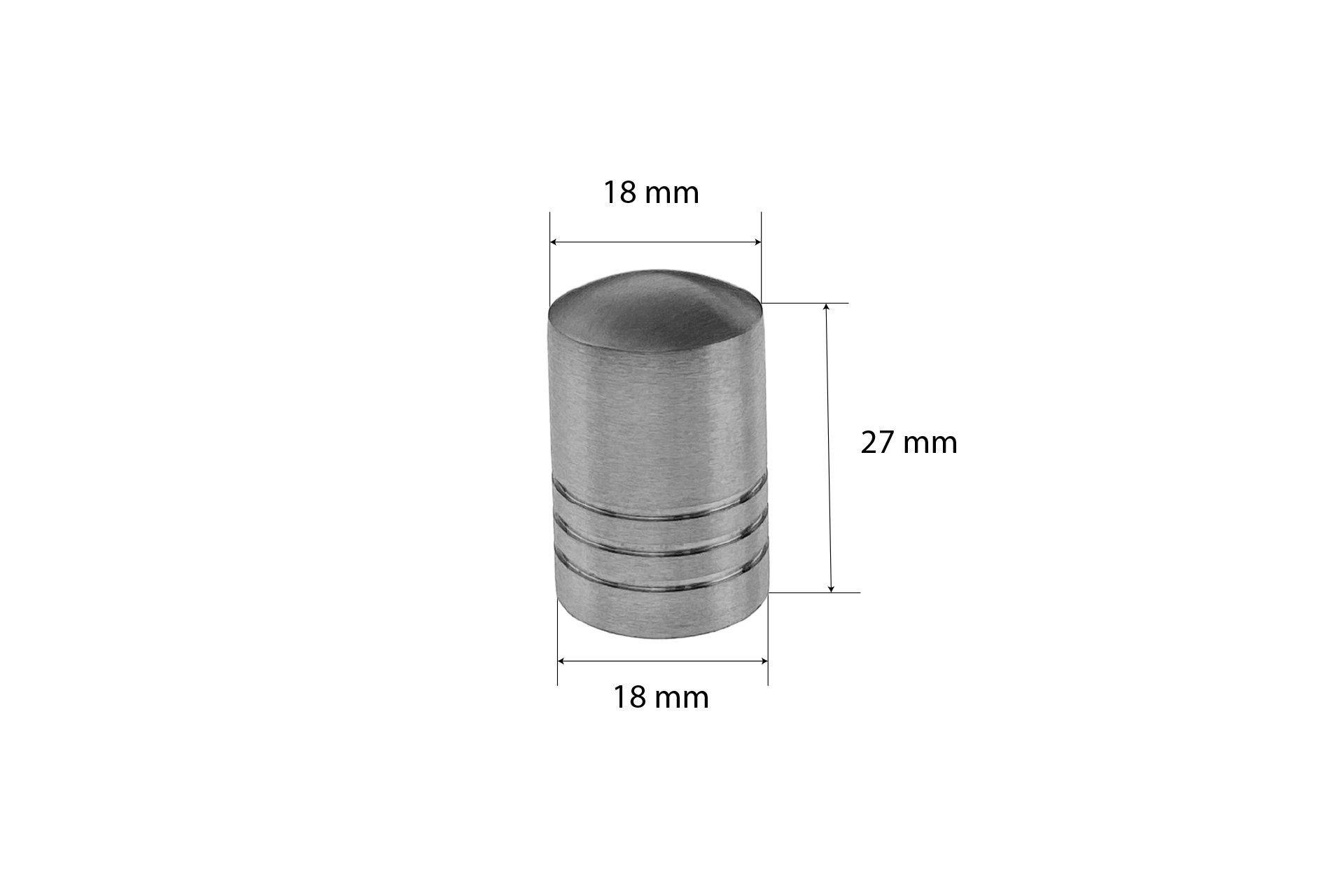 Möbelgriff / Knopf aus Edelstahl, Ø 18 x 27 mm