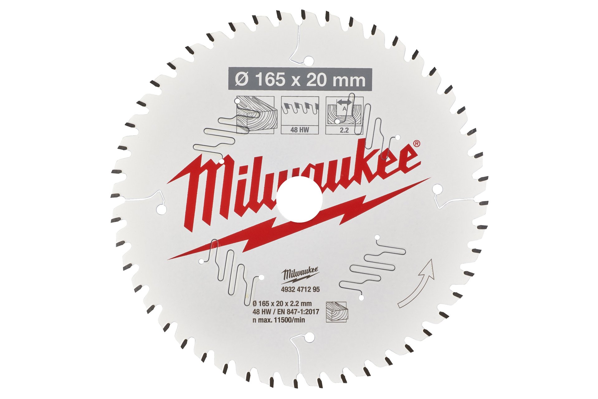 Milwaukee Kreissägeblatt Ø 165 mm, 48 Zähne