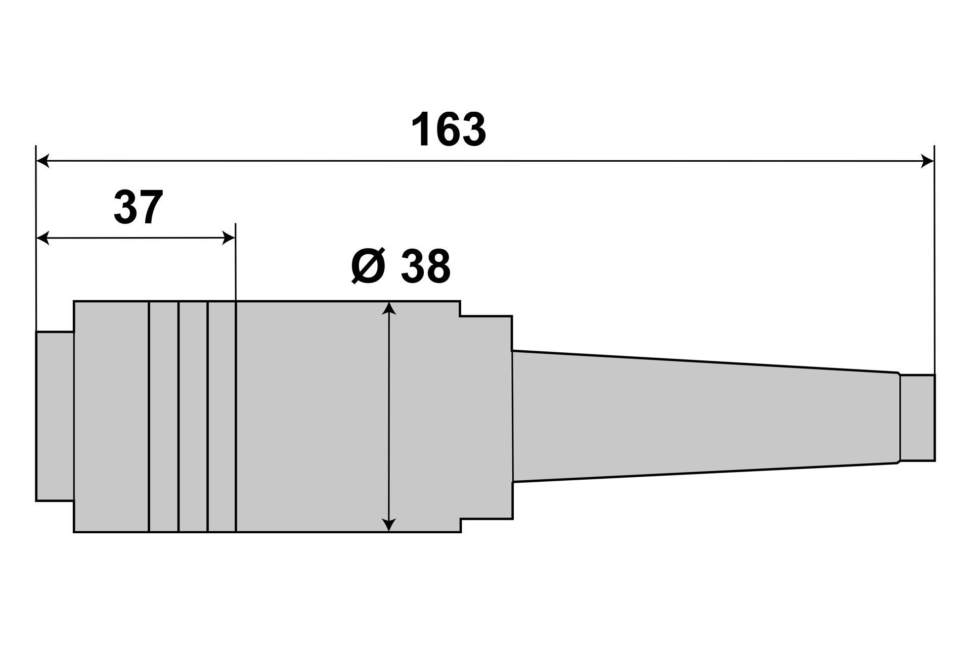 Aufsteck-Fräsdorn 22 mm MK3 / M12