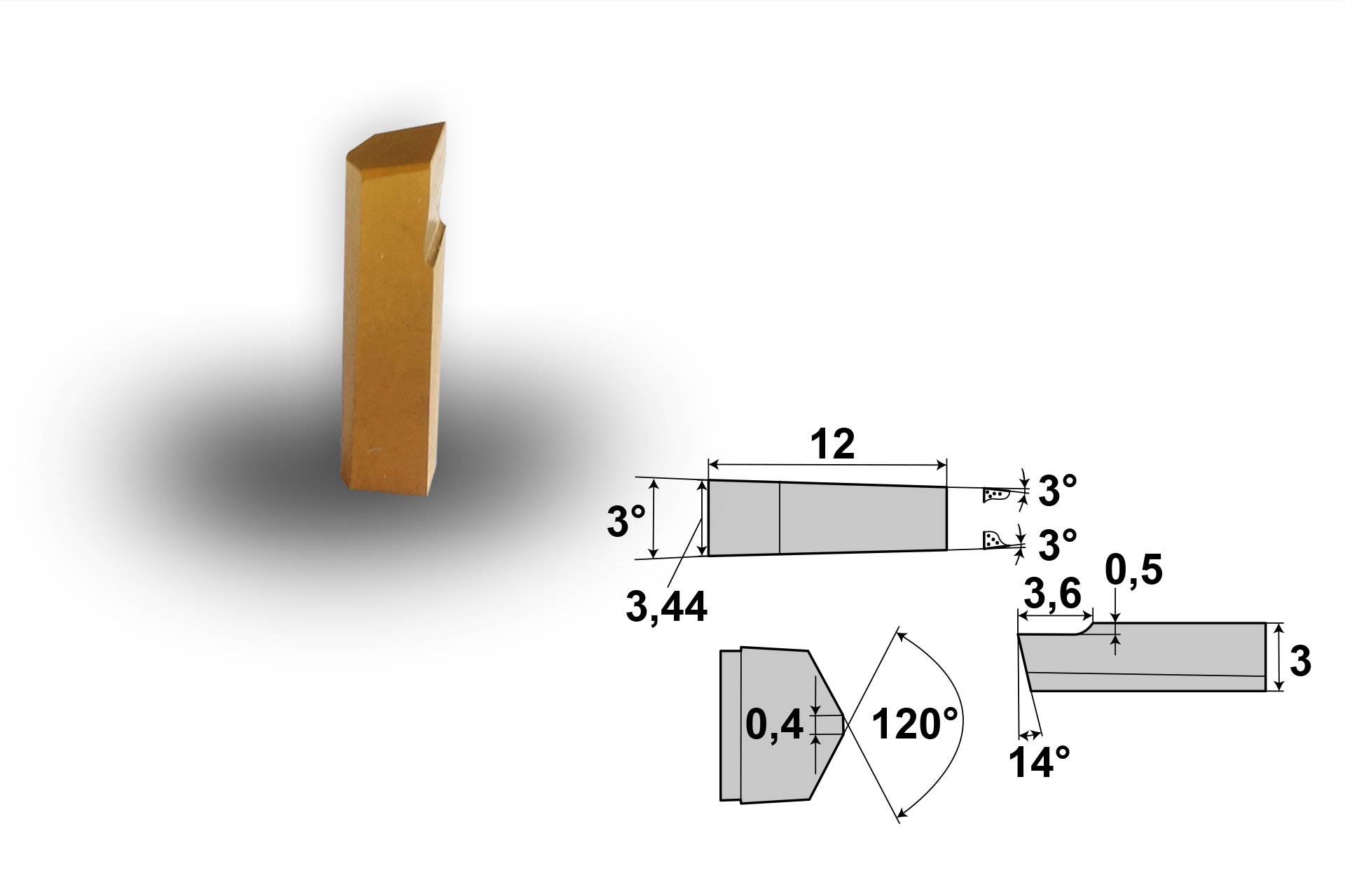 Schneidplatten für Drehmeißel-Set 8 mm, 10-teilig