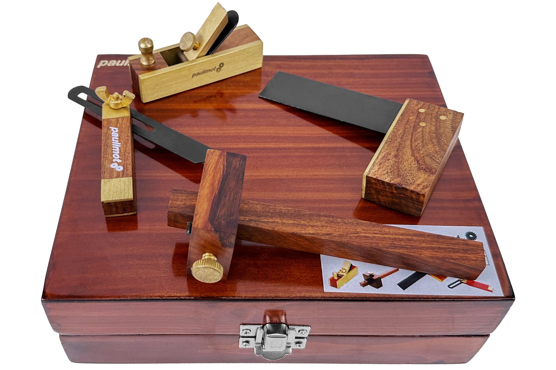 Mini-Holzbearbeitungs-Set, 4-teilig, Rosenholz
