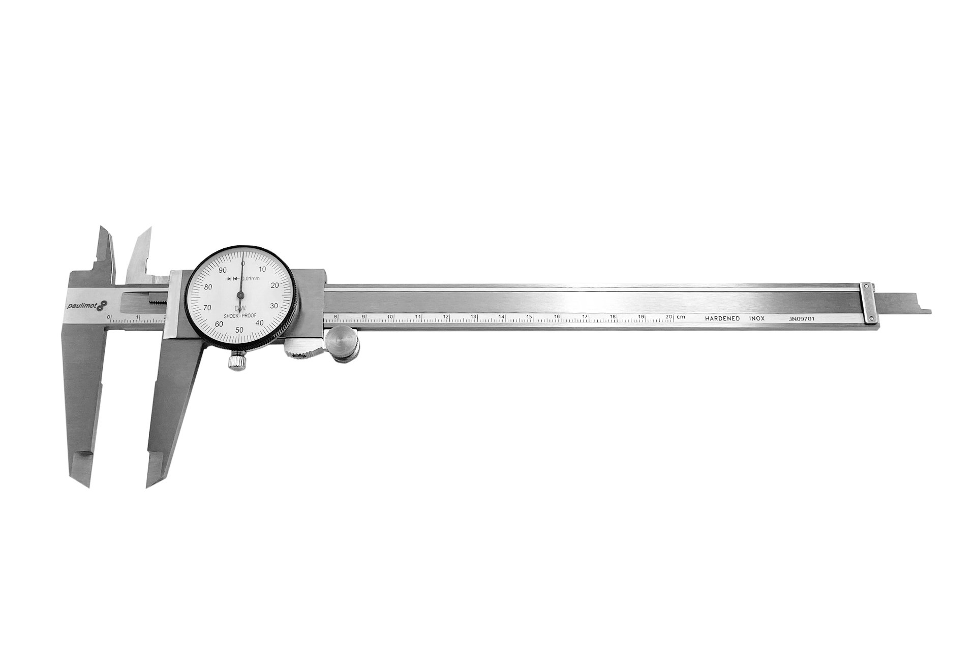 Messschieber mit Uhr 0 - 200 mm, rostfrei INOX
