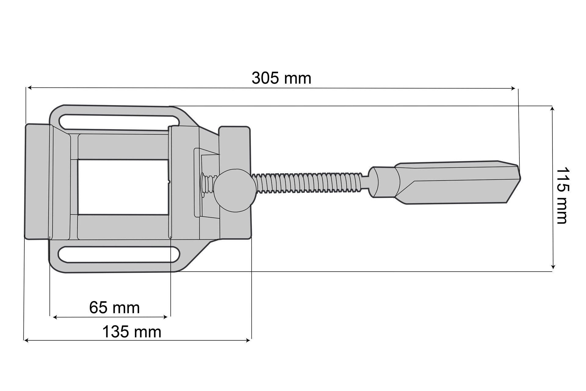 Bohrmaschinen-Schraubstock mit Schnellverstellung 70 mm Backenbreite