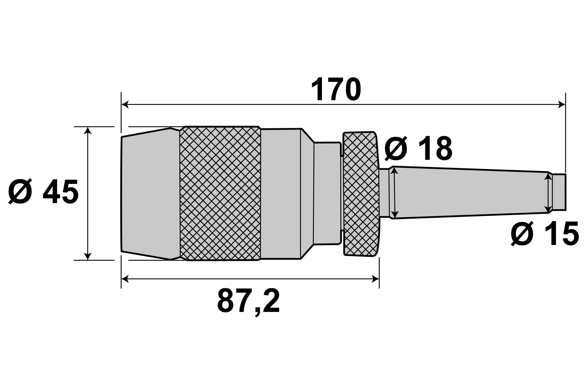 Schnellspann-Bohrfutter 1-13 mm + Kegeldorn MK2 / M10 / B16