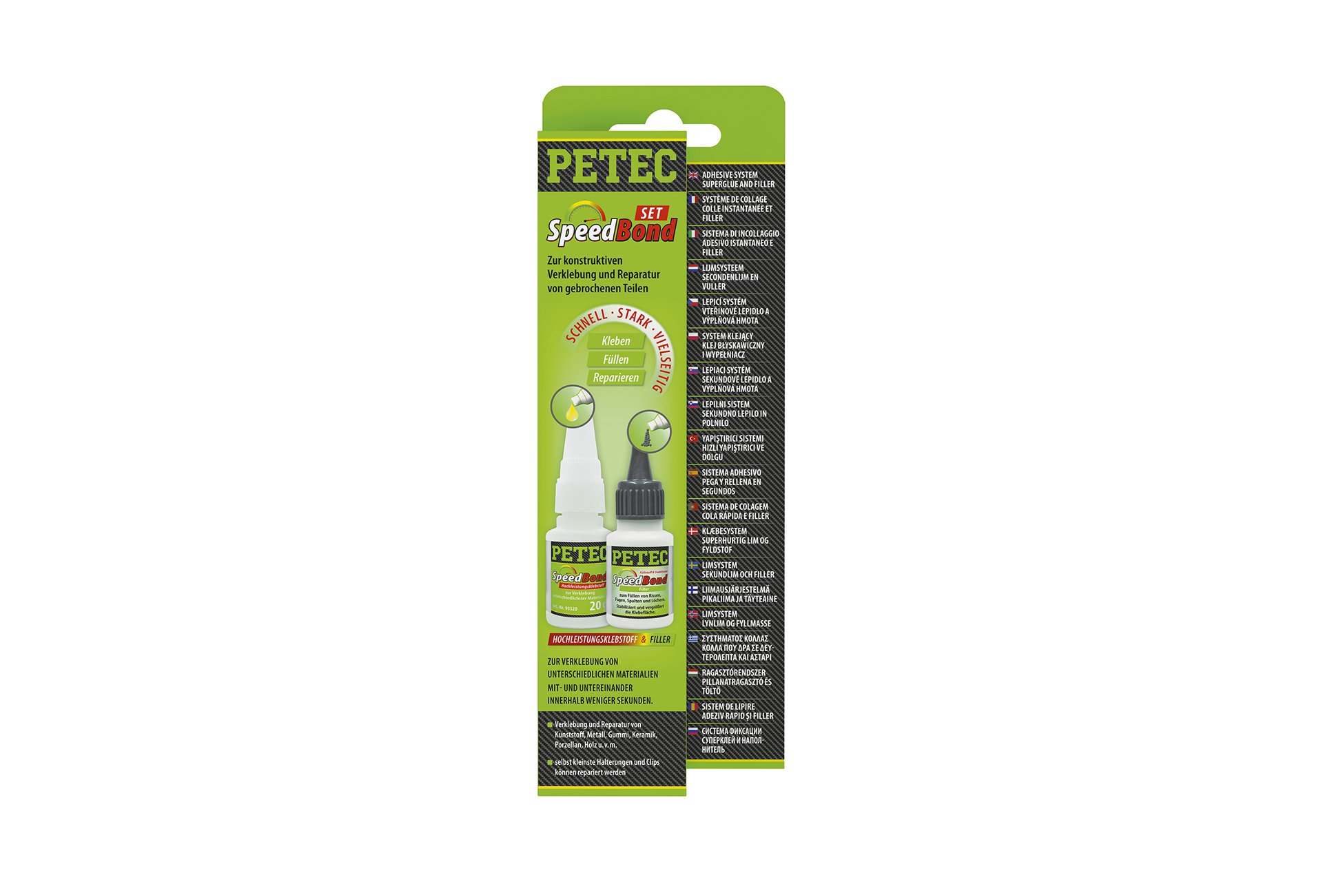 PETEC SpeedBond-Set, 20 g Hochleistungsklebstoff + Filler