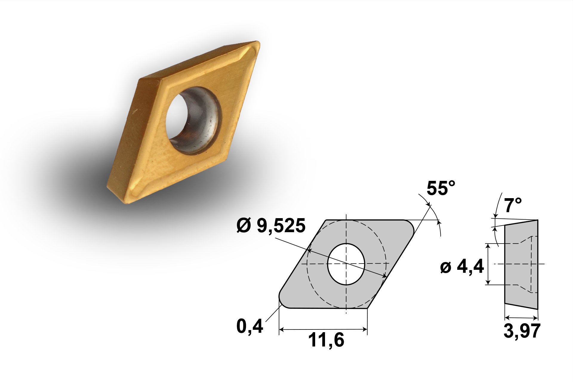 Schneidplatten für die Drehmeißel-Sets 16 mm und 20 mm, 10-teilig