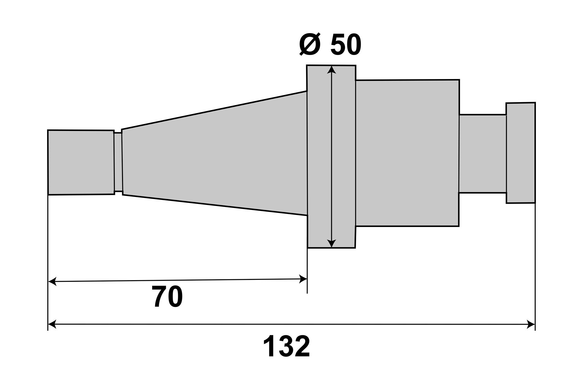 Kombi-Aufsteck-Fräsdorn 22 mm SK30 (DIN 2080) / M12