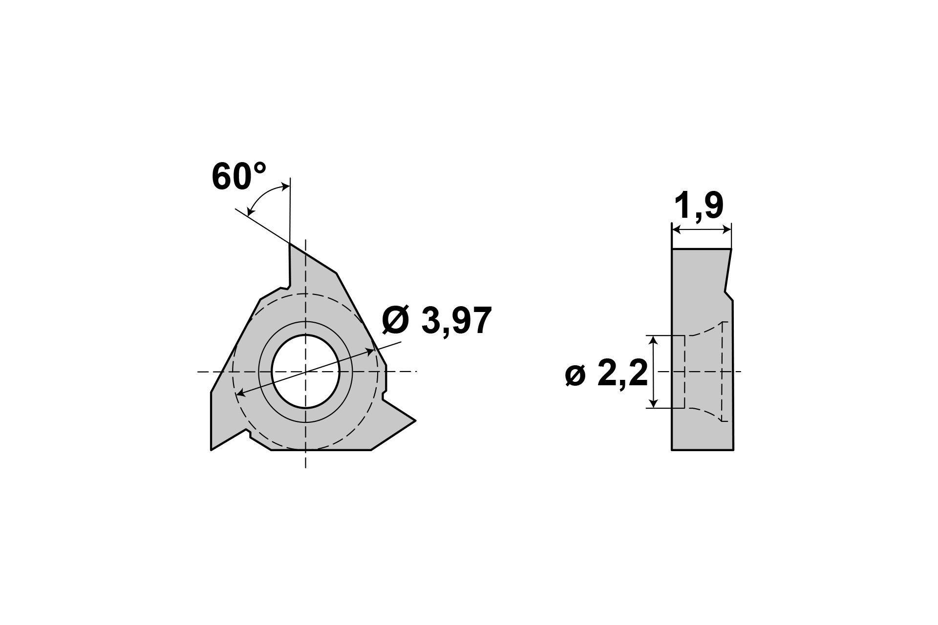 HM Wendeschneidplatte 06IR A60-FY01-A, poliert