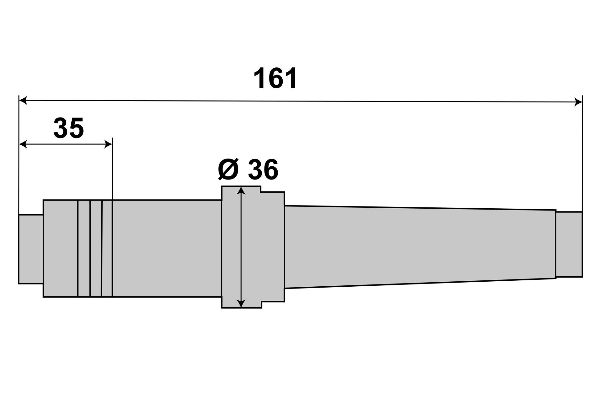 Aufsteck-Fräsdorn 16 mm MK3 / M12