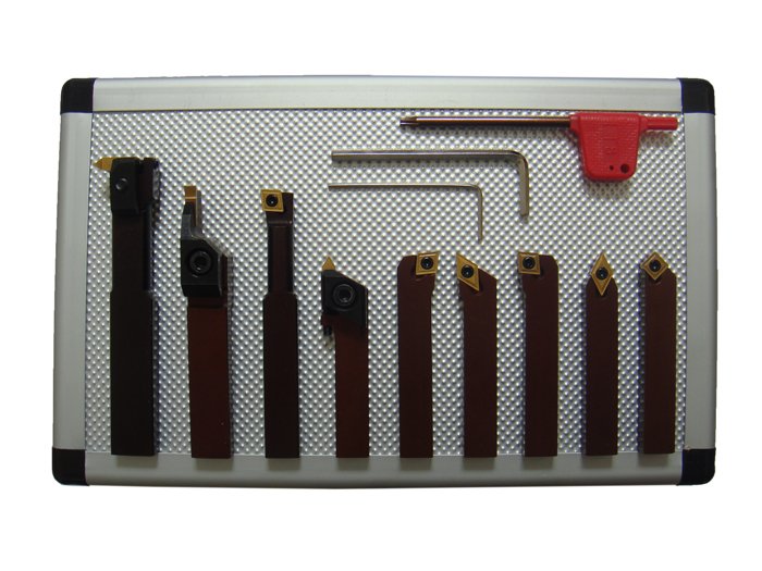 Drehmeißel-Set mit Wendeplatten, 6 mm, 9-teilig