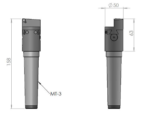Bohrkopf- / Ausdrehkopf 50 mm MK3 / M12