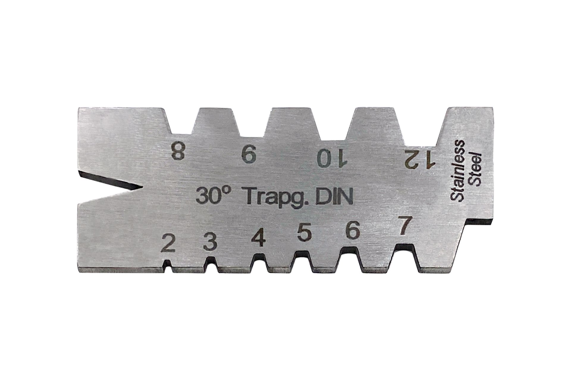 Trapez-Gewindestahllehre DIN 103, 30°, 2-12 mm