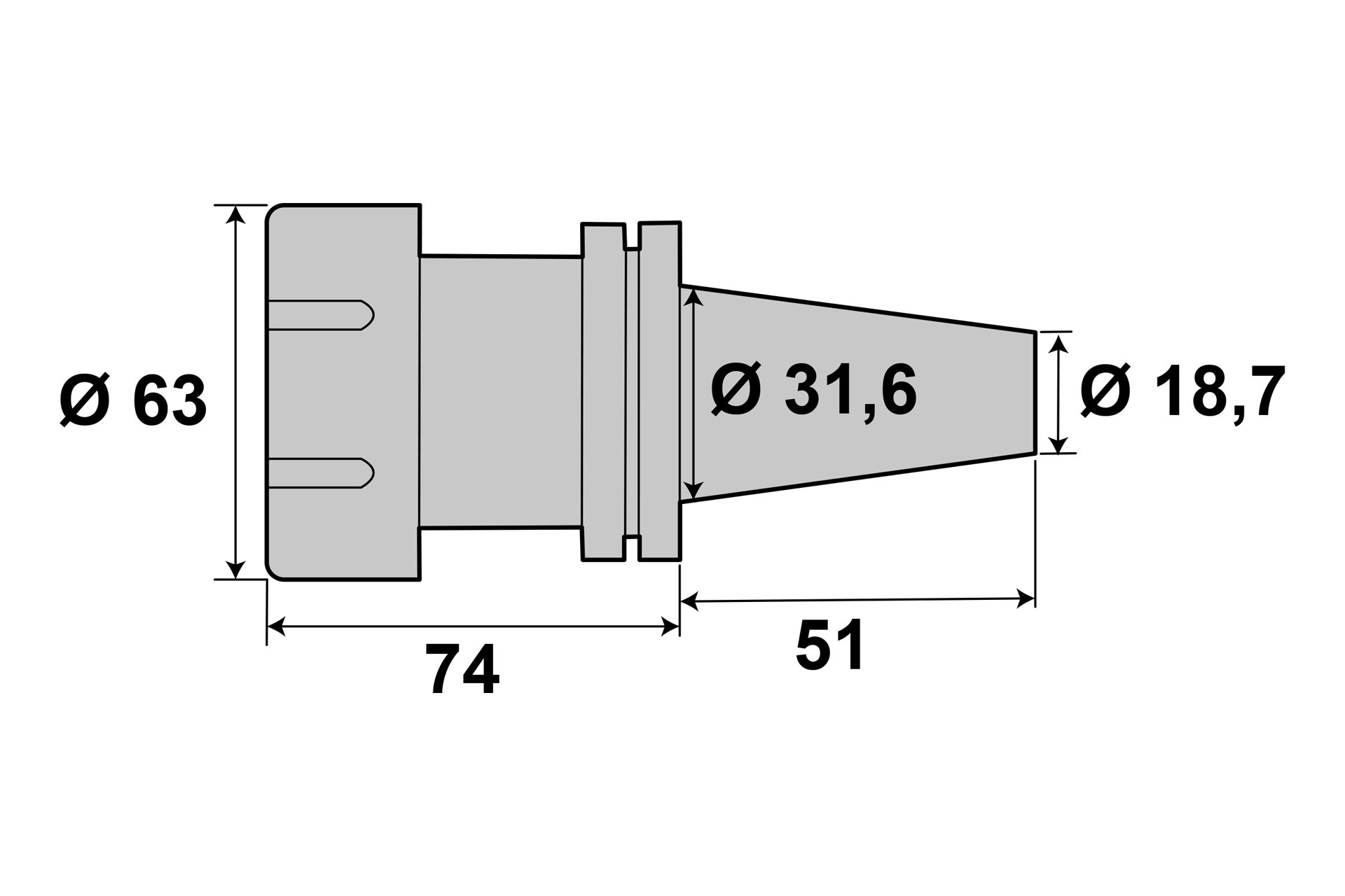Präzisions-Spannzangenfutter SK30 (DIN 69871) / M12 für ER40