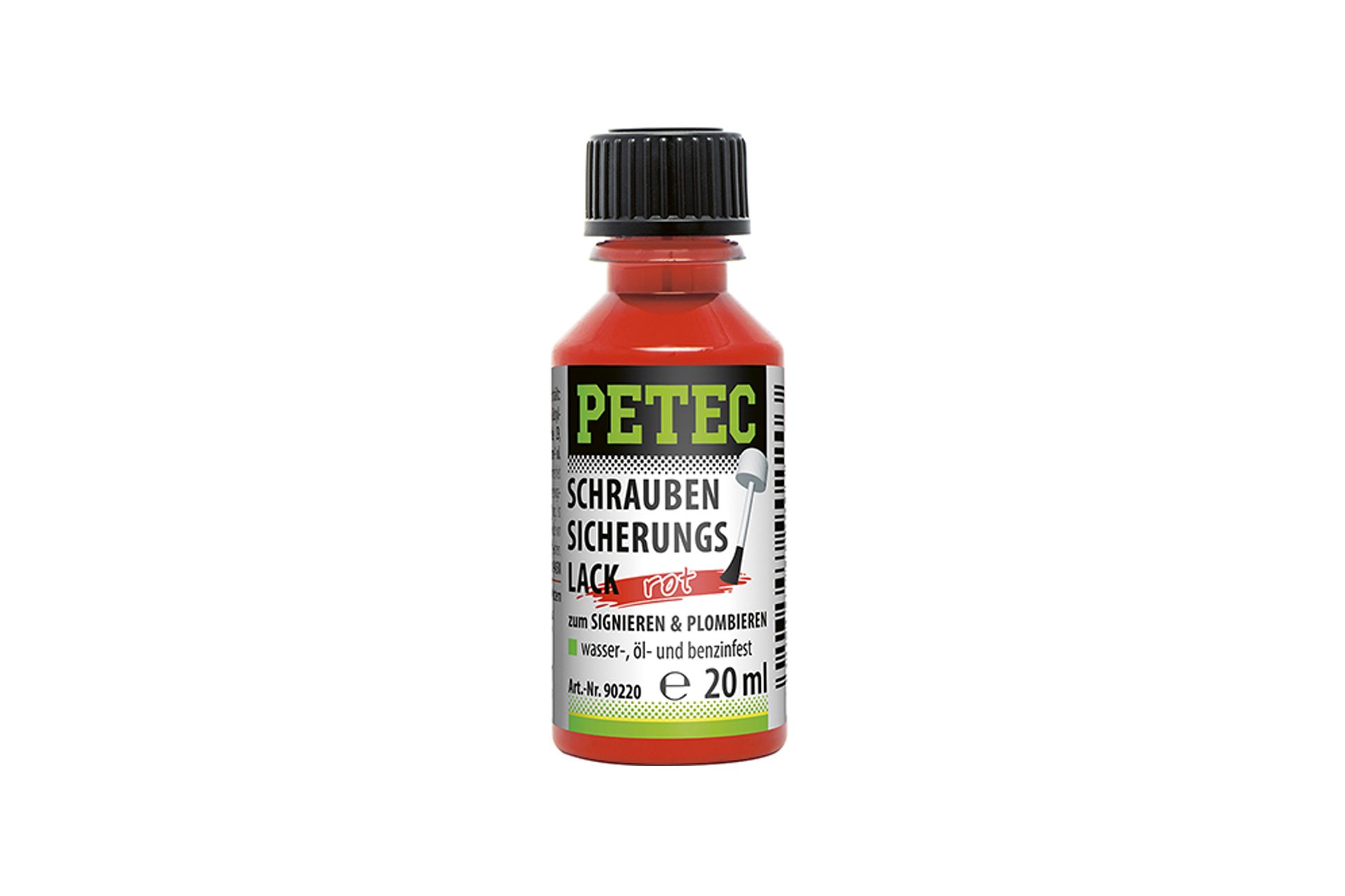 PETEC Schraubensicherungslack, rot, 20 ml