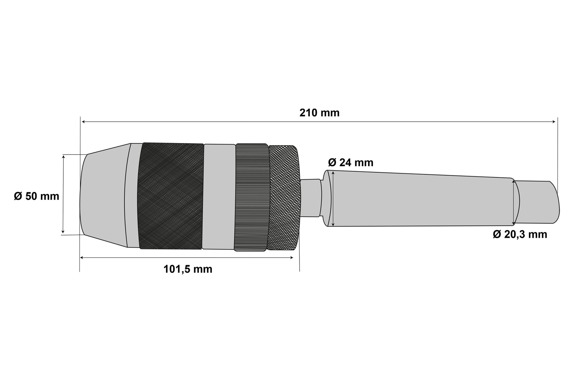 Schnellspann-Bohrfutter für Rechts- und Linkslauf 1 - 16 mm MK3