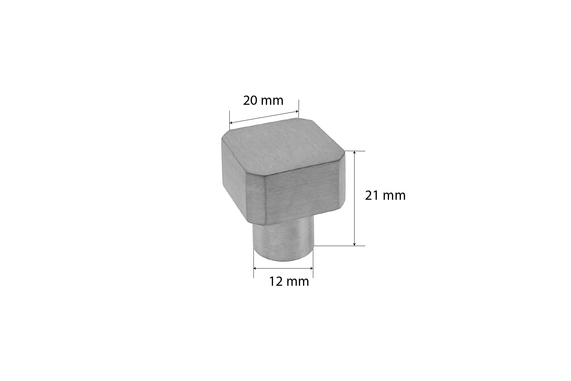 Möbelgriff / Knopf aus Edelstahl, 20 x 20 x 21 mm