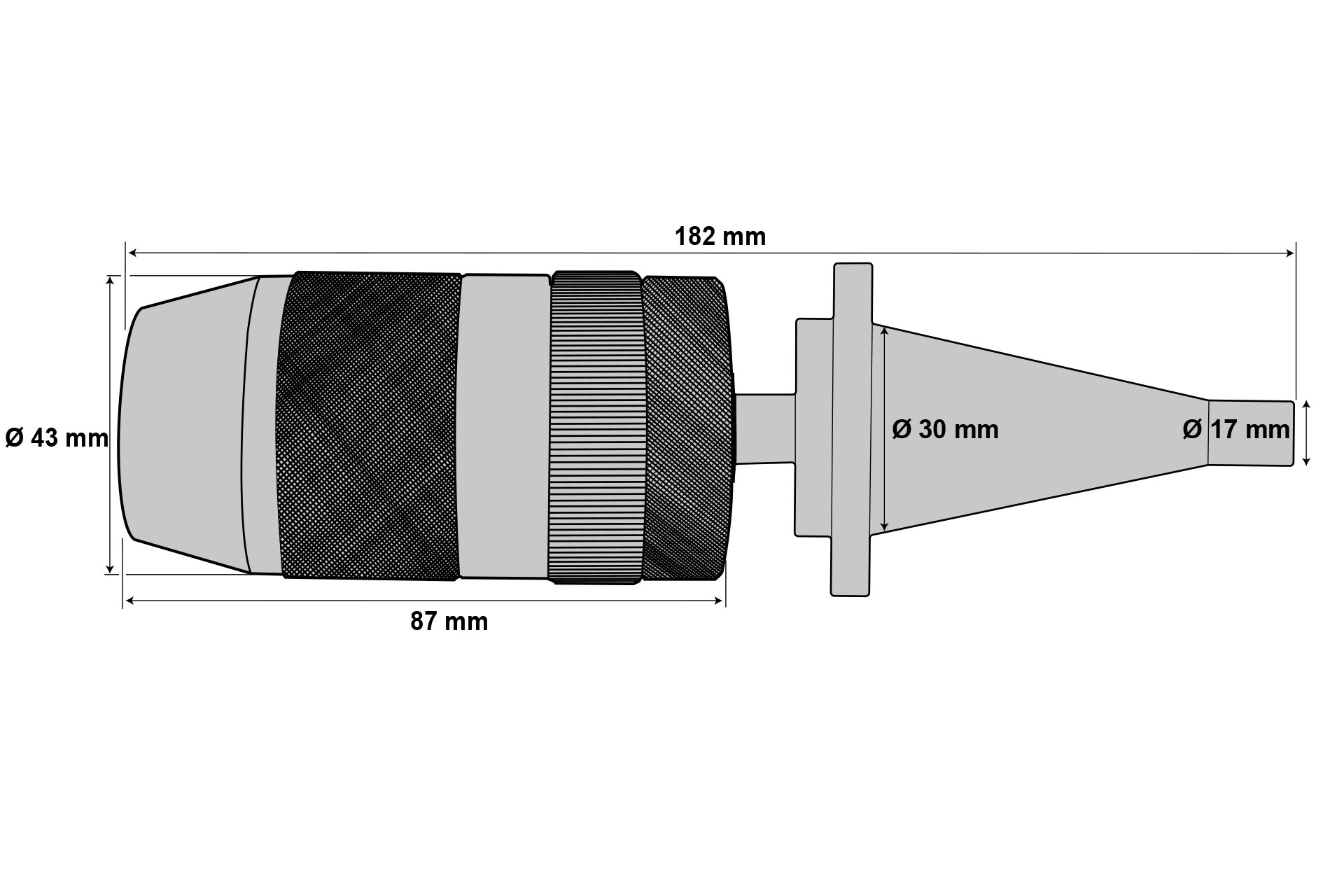 Schnellspann-Bohrfutter für Rechts- und Linkslauf 1 - 13 mm SK30 / M12