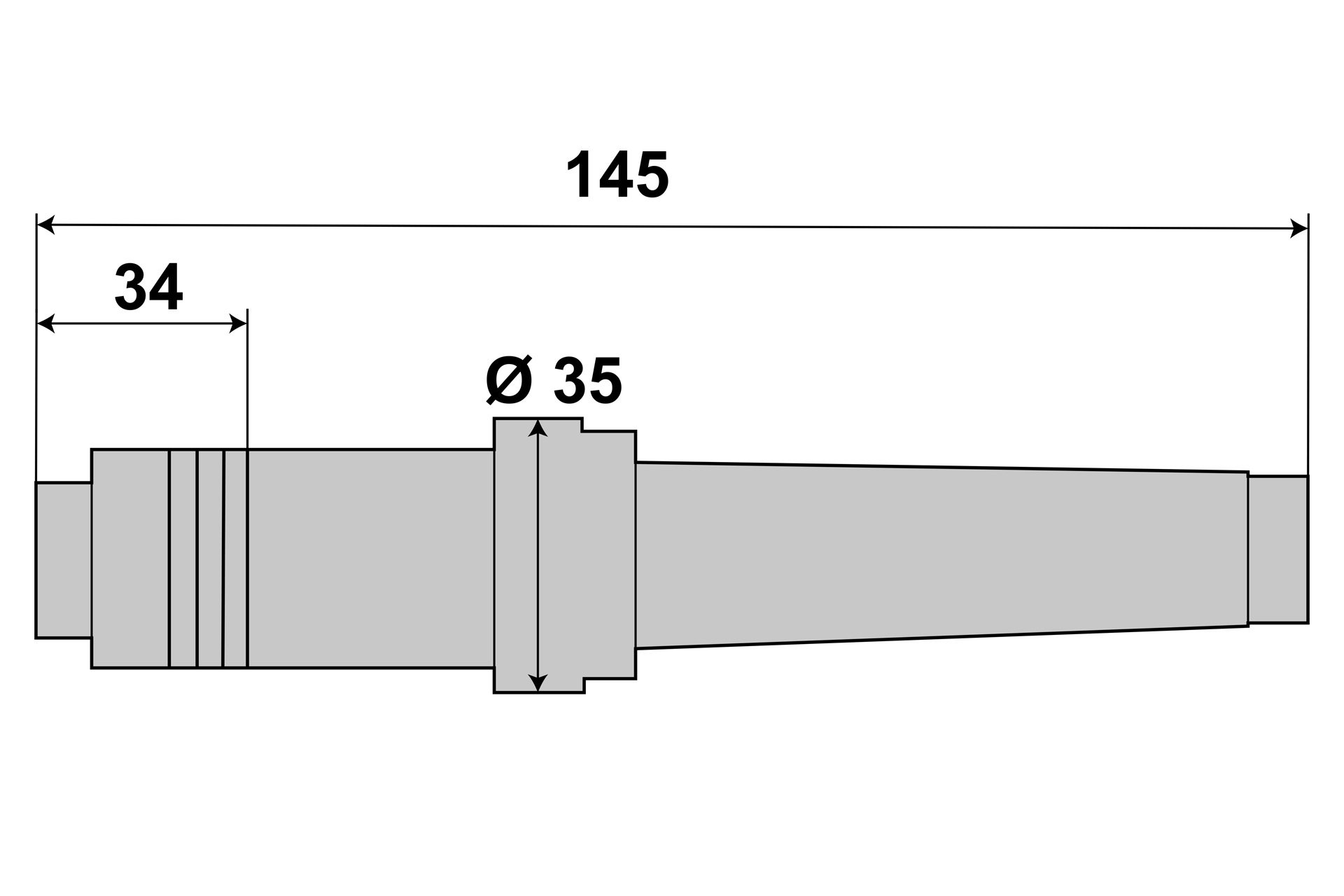 Aufsteck-Fräsdorn 16 mm MK2 / M10