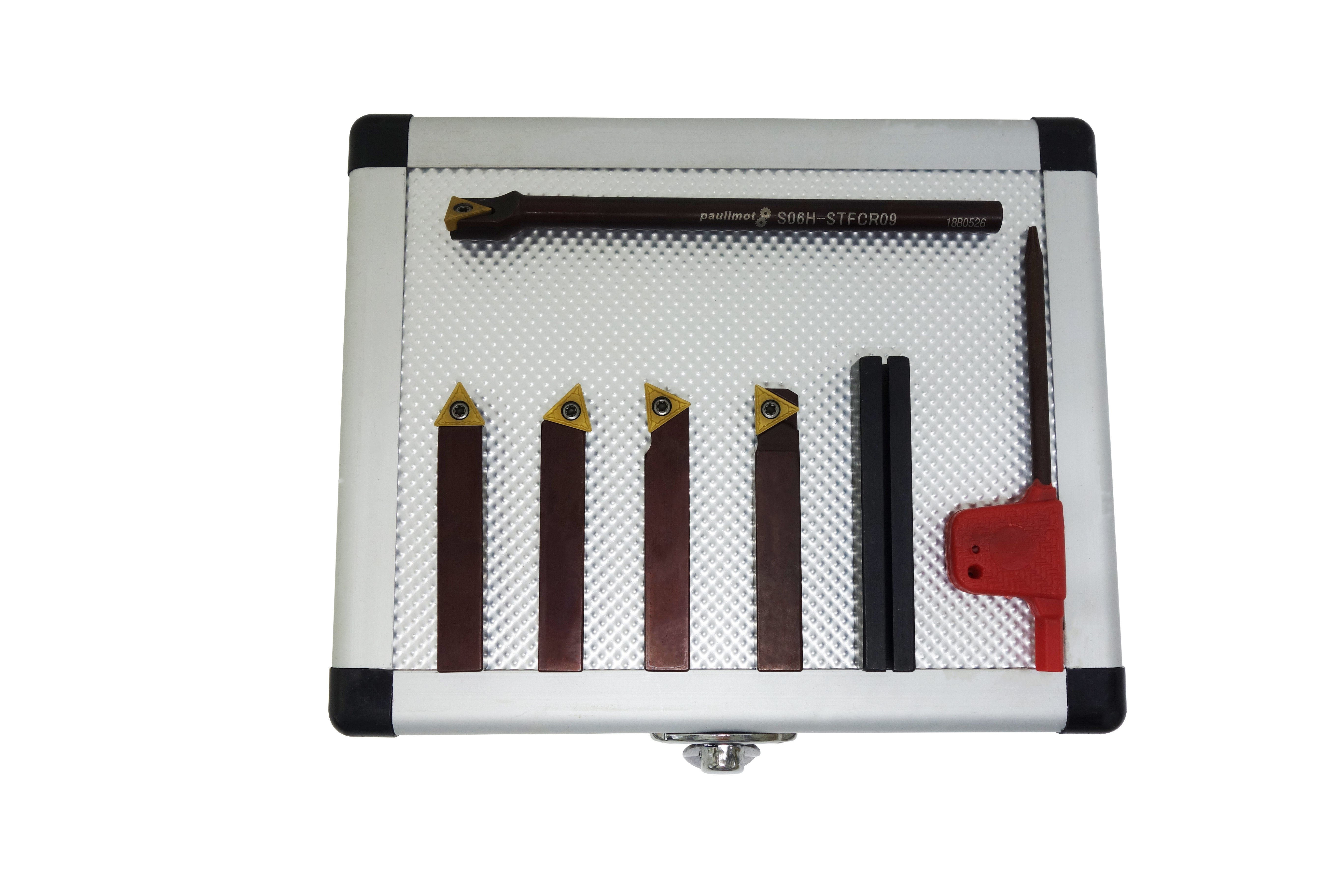 Drehmeißel-Set mit Wendeplatten, 6 mm, inkl. Bohrstange Ø 6 mm