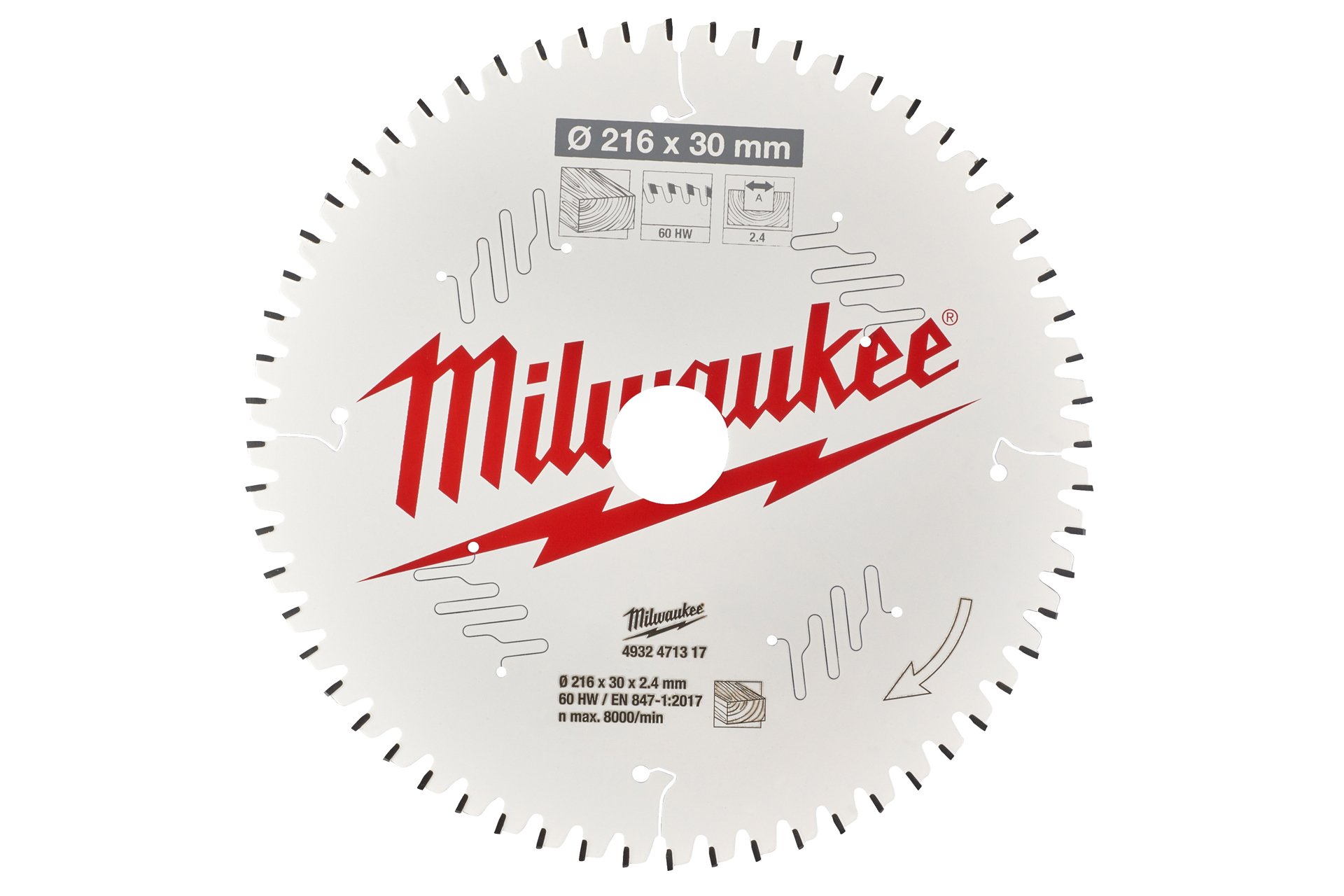 Milwaukee Kreissägeblatt Ø 216 mm, 60 Zähne