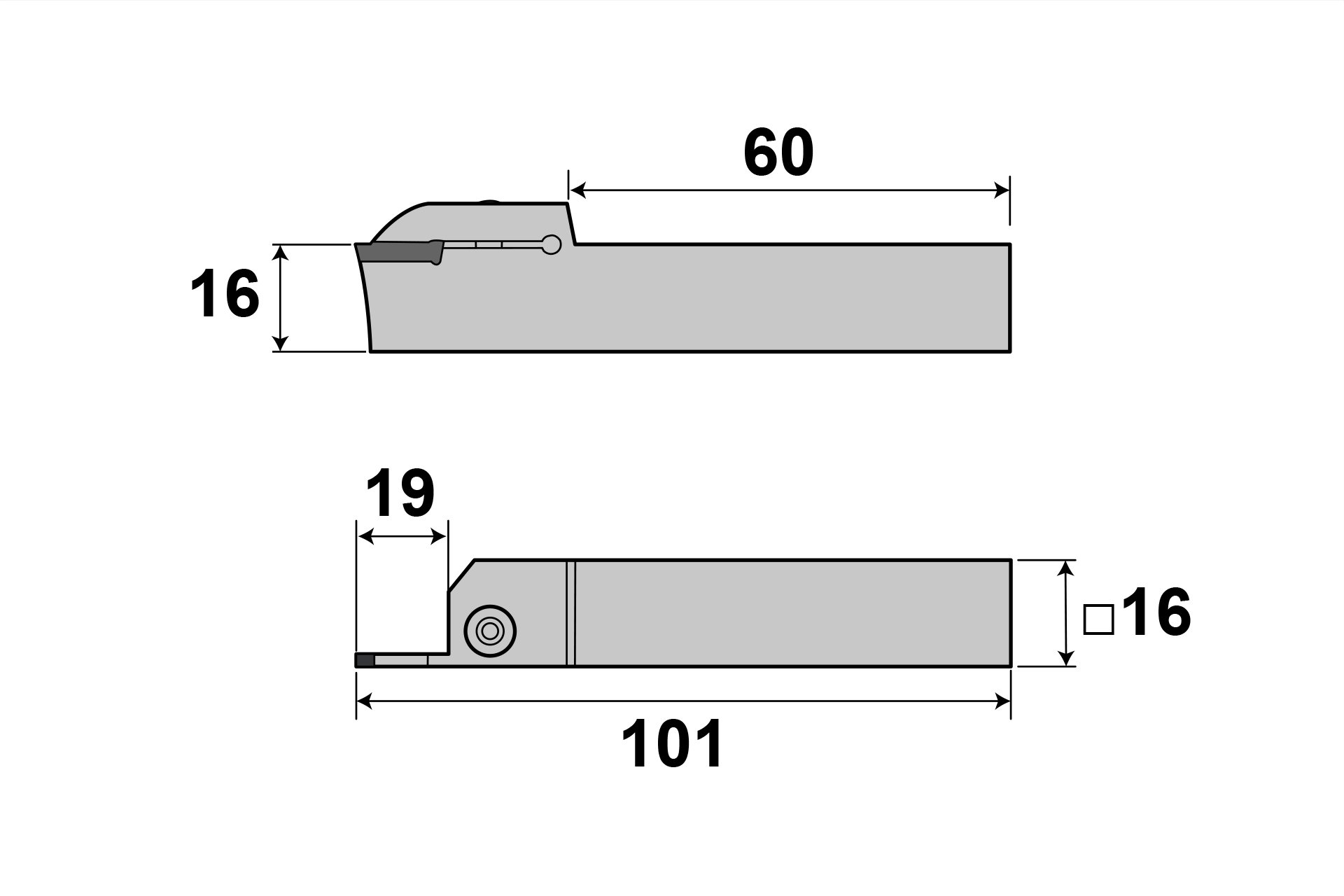 Abstechstahlhalter 16 x 16 mm inkl. Wendeschneidplatte
